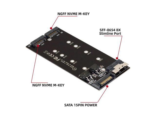 For Dual 2X NVME M.2 AHCI to PCIE Express 3.0 4.0 Slimline SFF-8654 8X Raid Card VROC Raid0 Hyper for Adapter