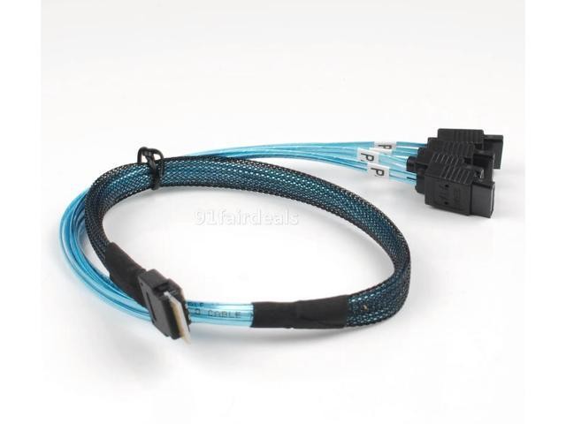 For 12Gbps Connector MINI SAS 38pin SFF-8654 to 4 X SATA 7-pin Server Data Transmission Cable Target Hard Disk Cable