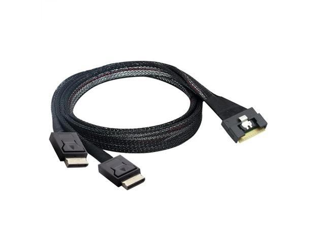 For High- Ity PCIE Slimline SAS SFF-8654 8i to 2 8611 4i Cables with Antikink/Plug Protection