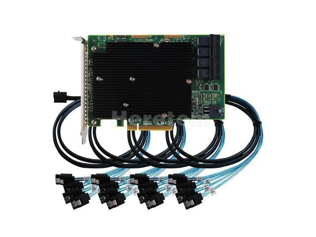 For SAS 9300-16I 12GB/S HBA BUS ADAPTER CARD IT Mode + 4*SFF-8643 SATA Cable