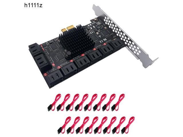 Chi a Mining Riser PCIE SATA Expansion Card PCI Express 1X to 16 Port SATA 3.0 6Gb Controller Adapter for PC Computer with Cable