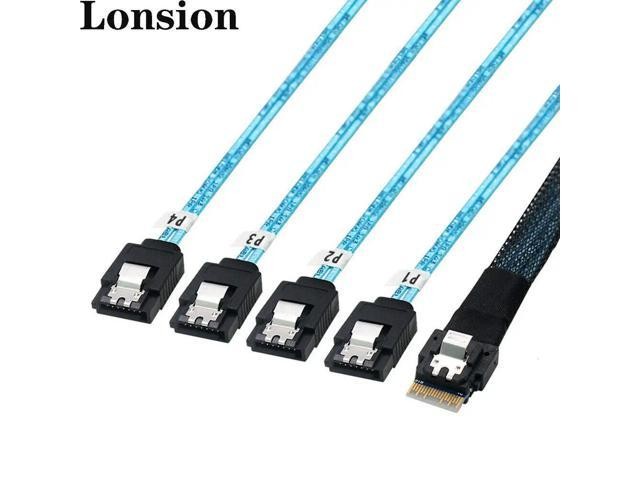 For Slimline SAS SFF-8654 4i 38P to 4 Ports SATA Server High-speed Con Tion Cable