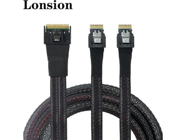 For SAS SFF-8654 8I to 2 Ports SFF-8654 4I Server Connection Cable