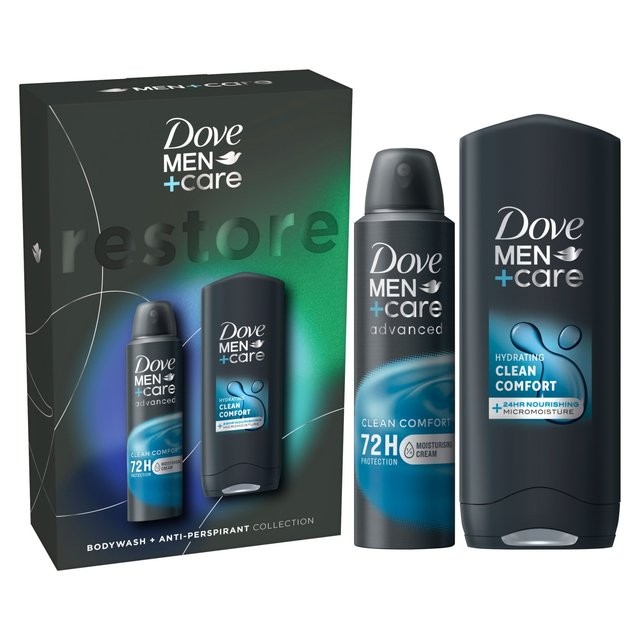Dove Men+Care Restore Collection Gift Set Body Wash and Anti-perspirant Deodorant for All-day Comfort and Protection 2 Piece