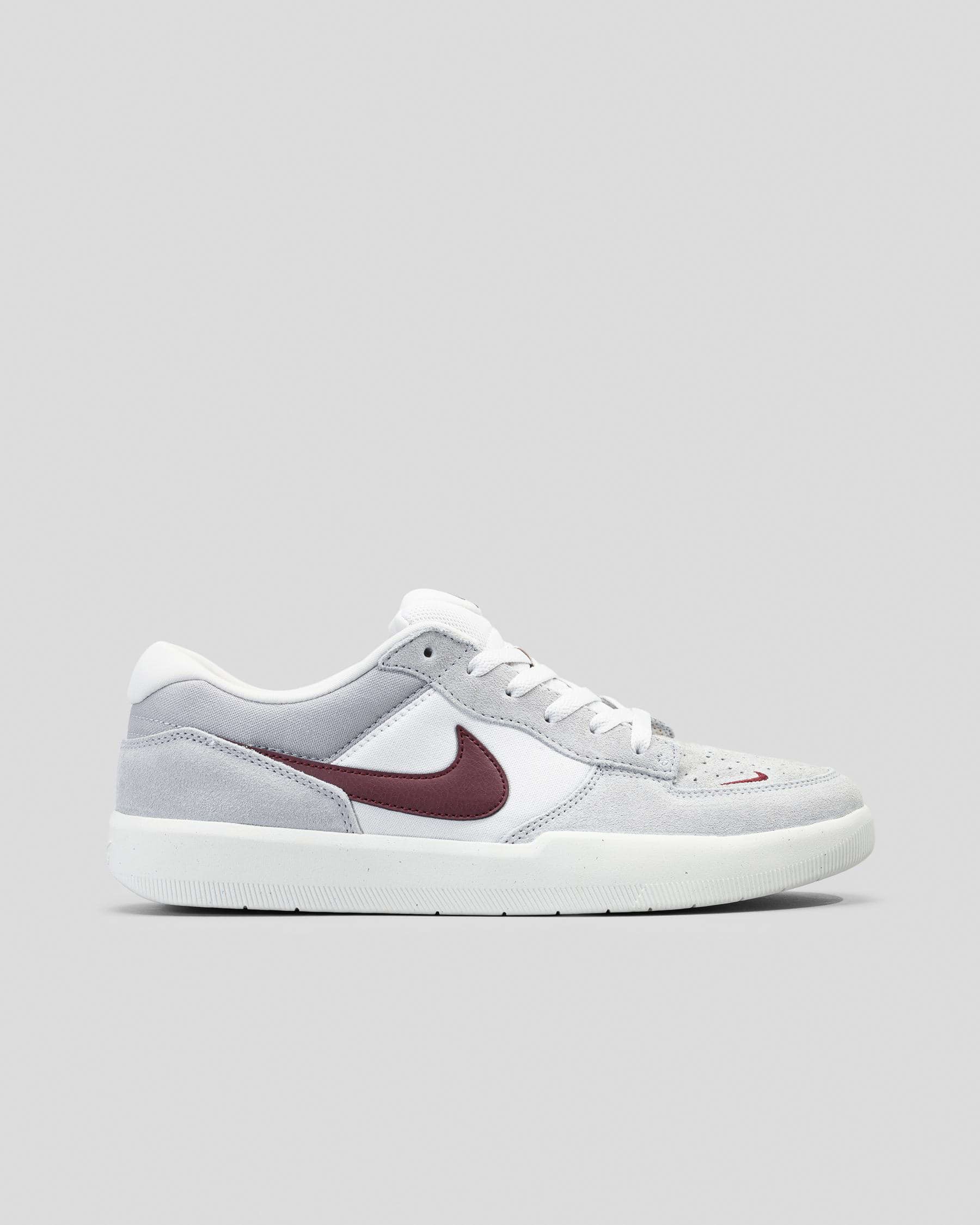 Nike Men's Sb Force 58 Shoes in Platinum Tint/Dark Team Red/Wolf Grey Size 10