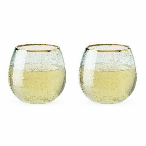 Garden PartyGold Rim Bubble Wine Glass Set