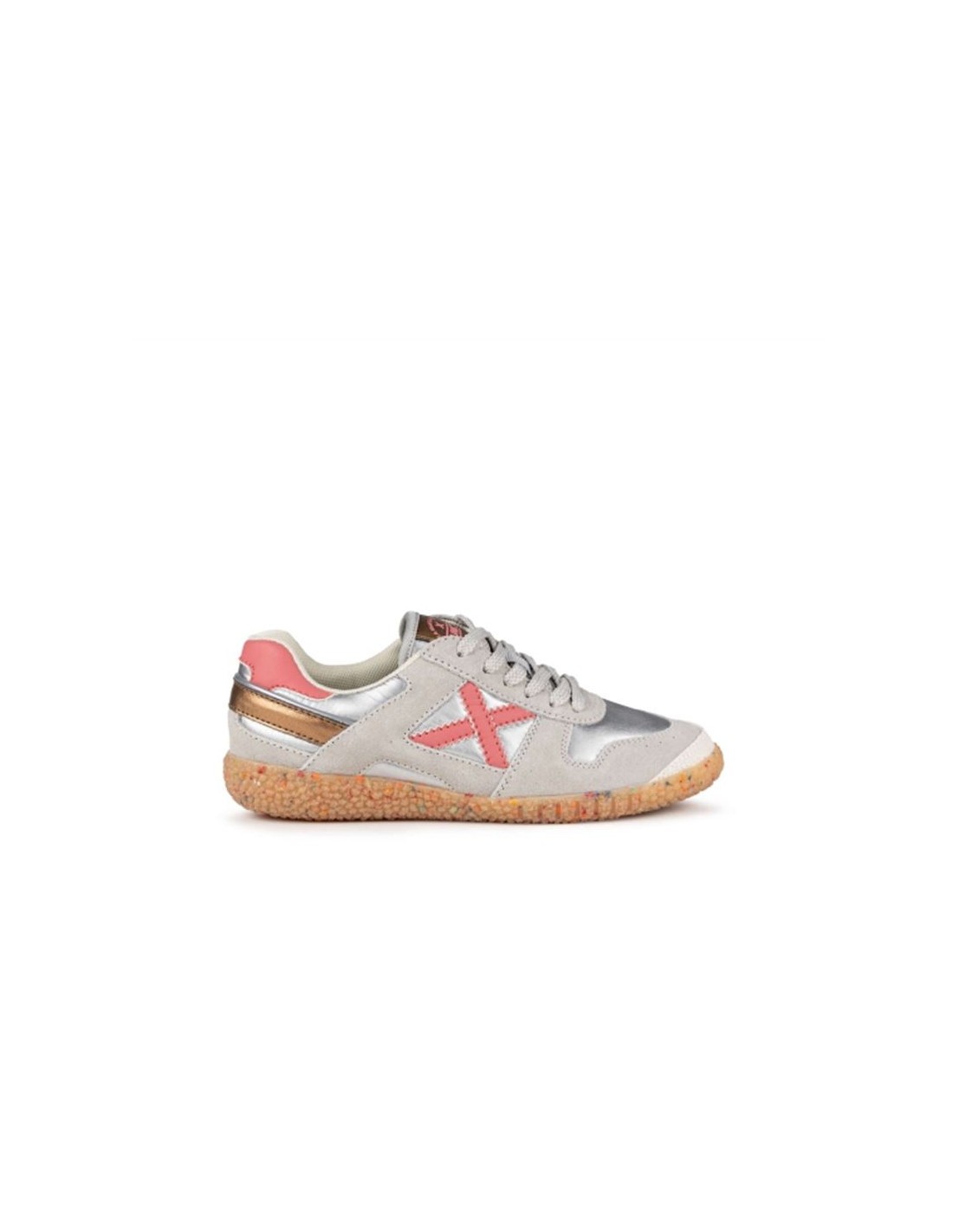 Zapatillas Munich Mini Goal 1595 Infantil Plateado thumbnail