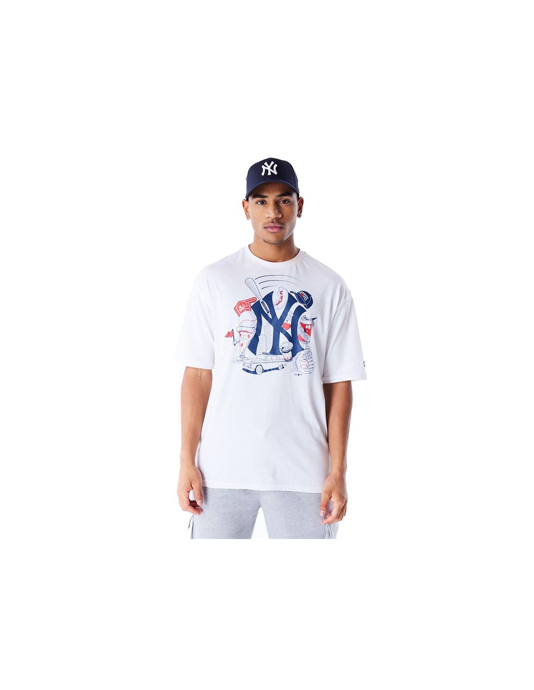 Camiseta New Era Mlb Food Grphc Os New York Yankees Blanco Hombre