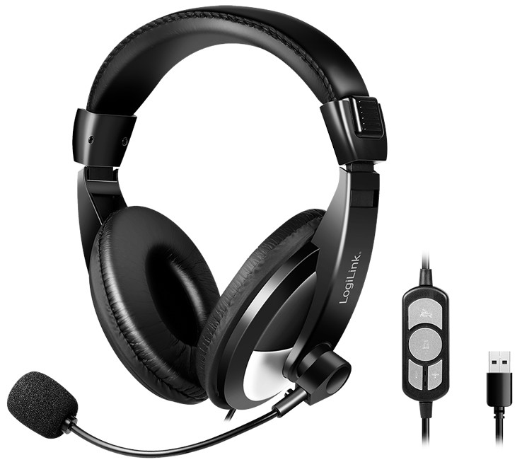 LogiLink Headset Stereo. with Microphone. USB. Black