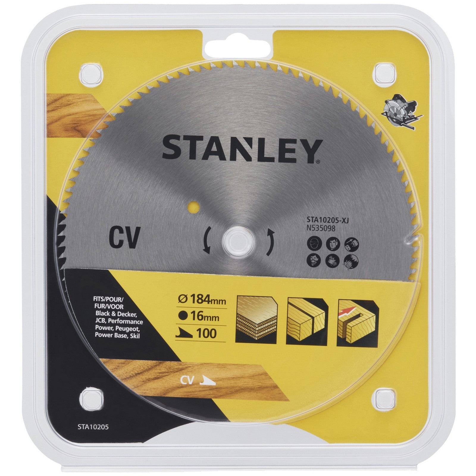 Piranha/stanley X10205 Lama Circolare Cromata Mm.184 8654