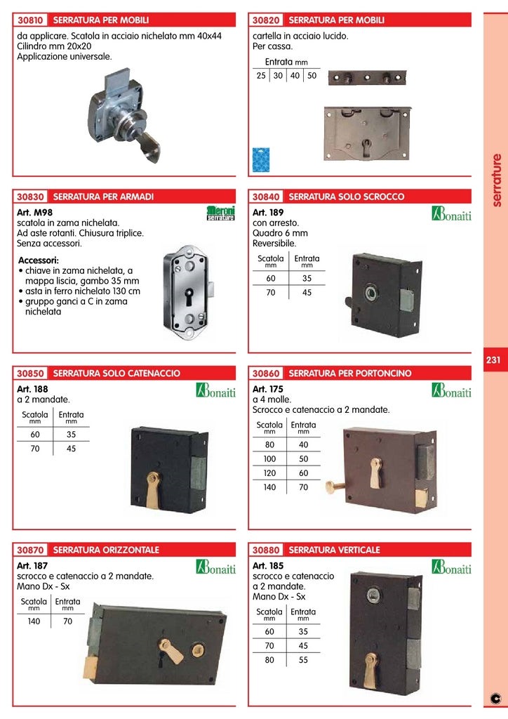 2pz Serratura Verticale Bronzate Art. 185 Sinistra Mm.70 E.45 4888 thumbnail