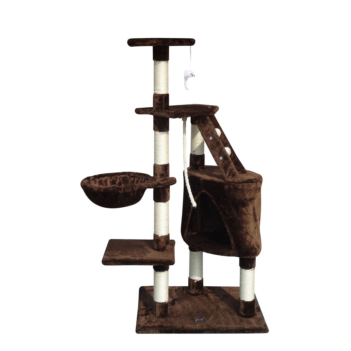 Cat Scratching Post Gloria 55 X 40 X 120 Cm Brown Wood Paper Sisal