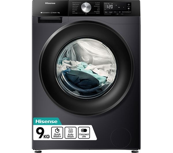 HISENSE 3S Series WF3S9043BB3 WiFi-enabled 9 Kg 1400 Spin Washing Machine - Premium Black