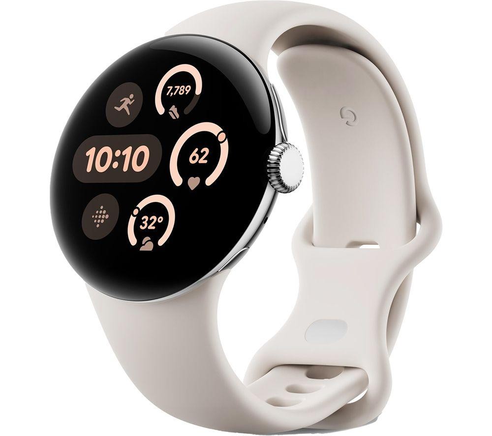 Google Pixel Watch 3 AMOLED 41 Mm Digital Touchscreen Silver Wi-Fi GPS