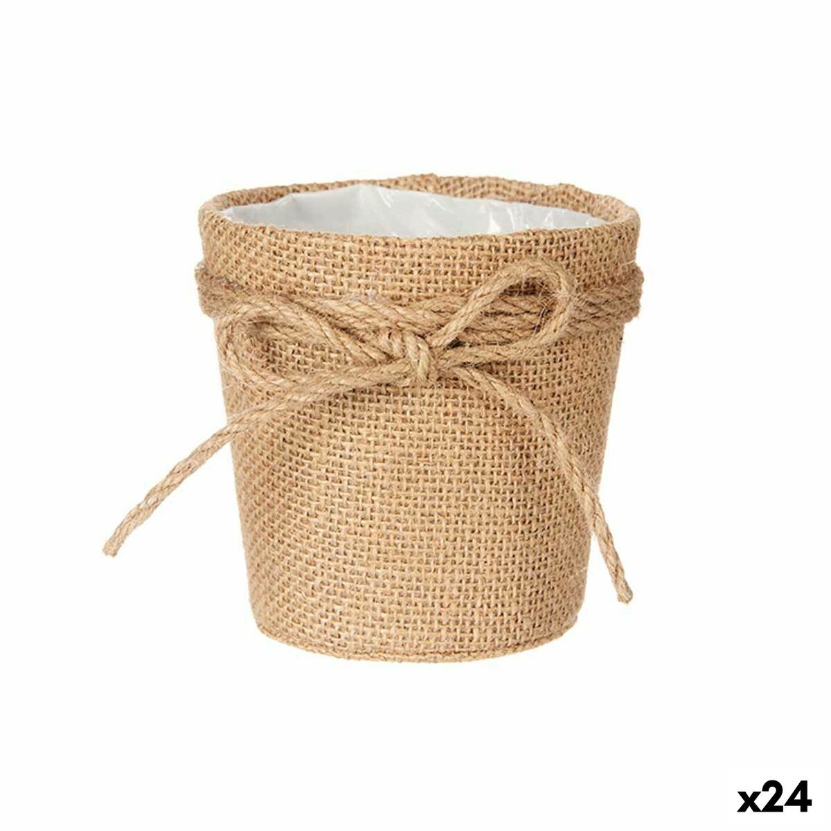 Planter Lasso Brown Rope Plastic 11 X 10,5 X 11 Cm (24 Units)