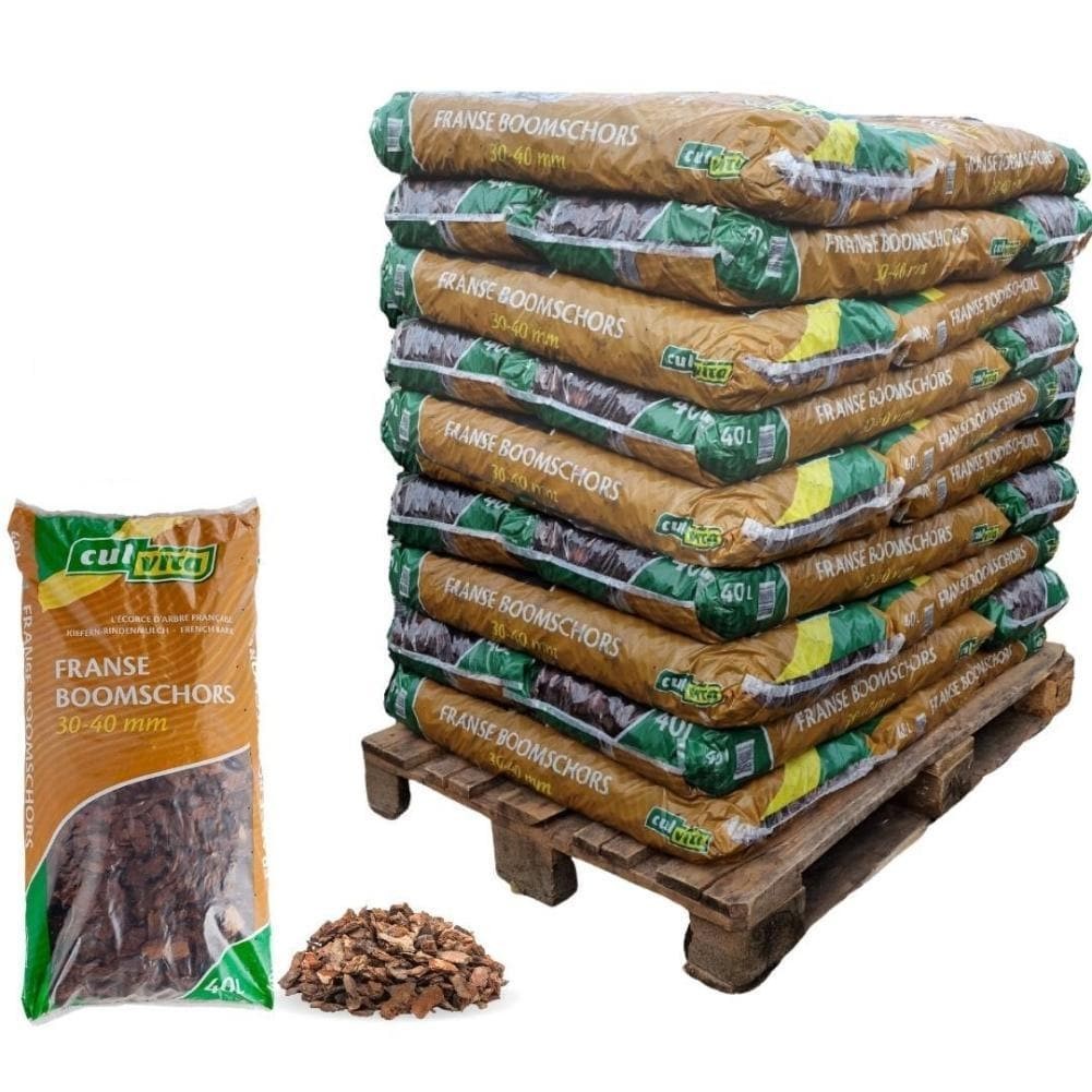 Culvita Premium Französische Baumrinde 30-40 Mm - 1560 Liter Palette Für Landschafts- Und Gartenbau