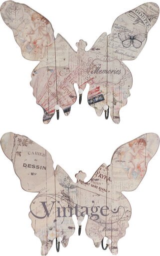 A & B Home Butterfly Wall Mounted Coat Rack Set Set of 2