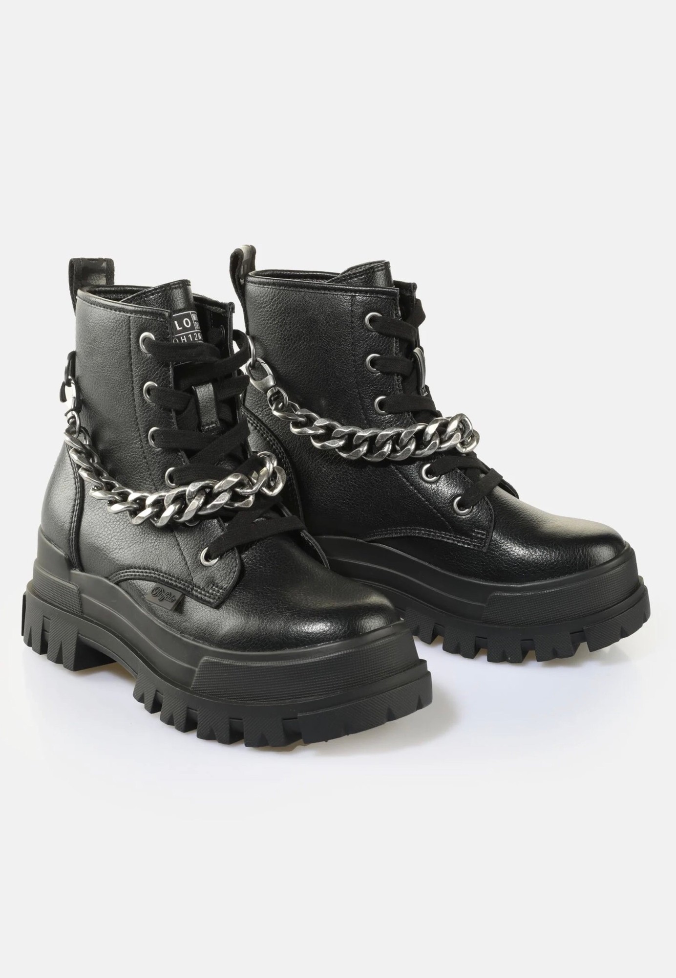 Buffalo - Aspha Rld Chain Vegan Nappa Black/Silver - Girl Schuhe - Schwarz - EU 36 - Synthetic/Textile/Gummi,Kunstleder thumbnail
