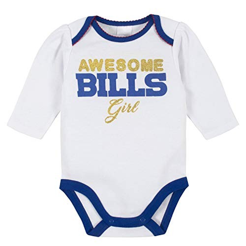 Gerber NFL Buffalo Bills 3 Pack Bodysuit Footed Pant and Cap Registry Gift Set, Blue/White Buffalo Bills, 6-9M thumbnail