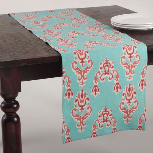 Ikat Design Duck Egg Blue Runner