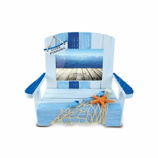 Nautical Decor Light Blue Stripes Chair Frame