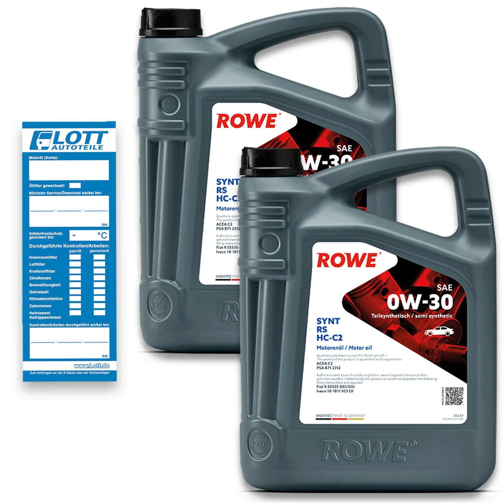 10L ROWE HIGHTEC SYNT RS SAE 0W-30 HC-C2 Motoröl ACEA C2 PSA B71 2312 Motorenöl 20247-0100-99