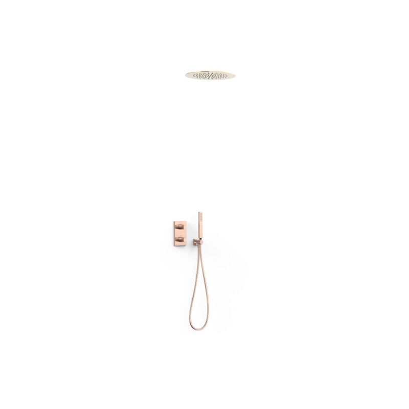 Kit Robinet Thermostatique Encastré Therm-box à 2 Voies Pour Douche or Rose 24K - Tres 21125006OP
