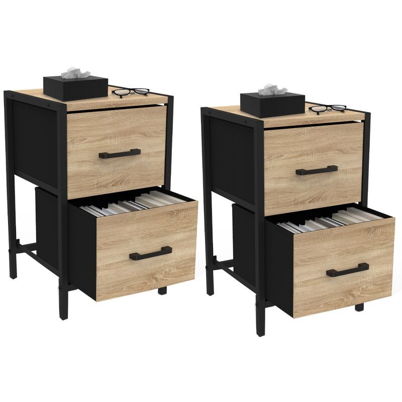 Idmarket - Lot De 2 Tables De Chevet Utah 2 Tiroirs