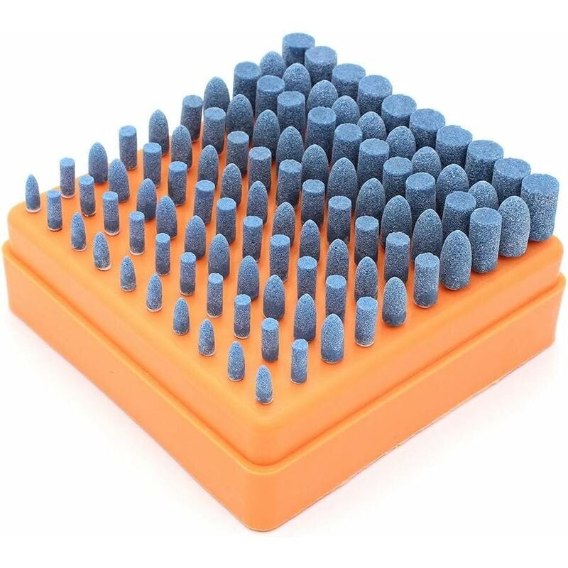 Groofoo - Polir La Tête De Meulage,100 Pcs Accessoires De Polissage Multifonctions Pour Dremel Accessoires,Diamètre De La Tige De 3mm (Bleu)
