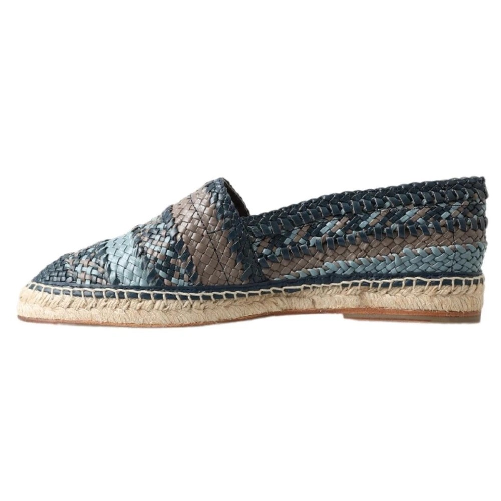 Dolce & Gabbana, Espadrilles, Female, Multicolor, 9 UK, Blue Gray Leather Buffalo Espadrille Shoes thumbnail