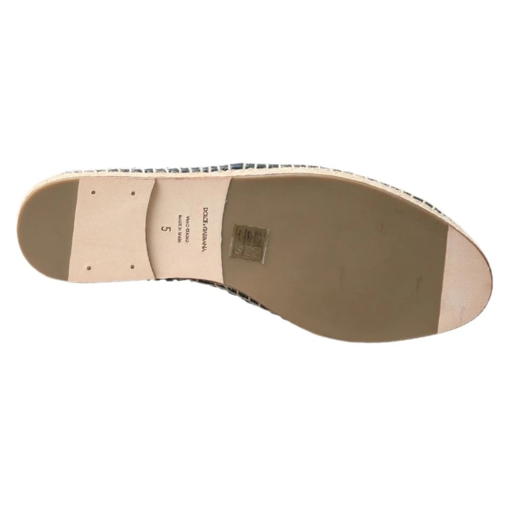 Dolce & Gabbana, Espadrilles, Female, Multicolor, 9 UK, Blue Gray Leather Buffalo Espadrille Shoes thumbnail