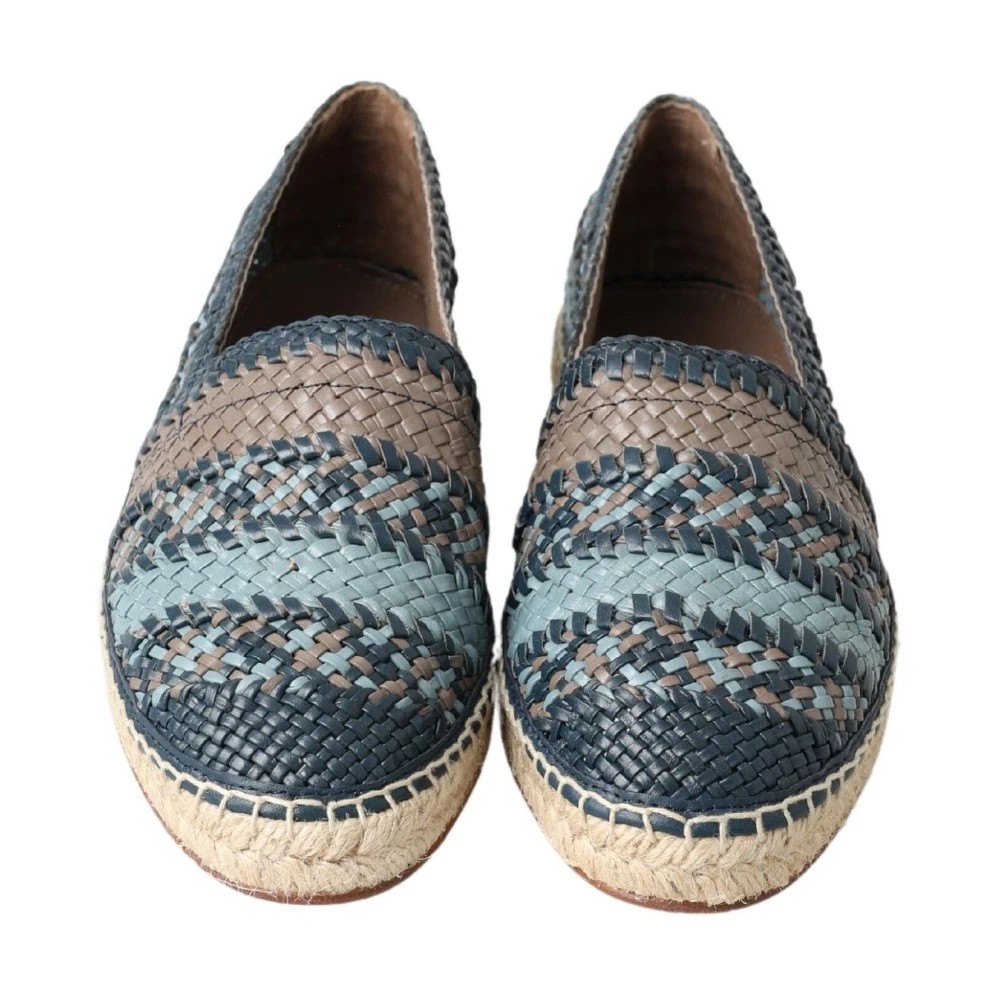 Dolce & Gabbana, Espadrilles, Female, Multicolor, 9 UK, Blue Gray Leather Buffalo Espadrille Shoes thumbnail