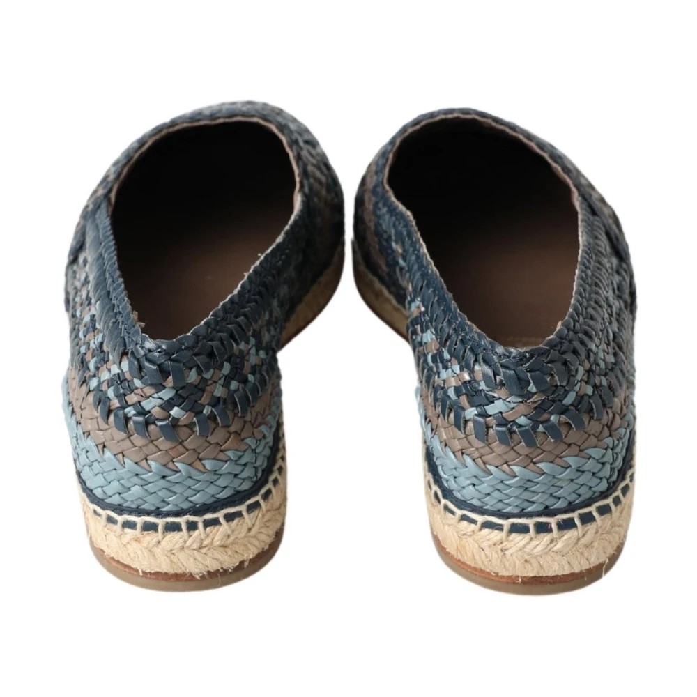 Dolce & Gabbana, Espadrilles, Female, Multicolor, 9 UK, Blue Gray Leather Buffalo Espadrille Shoes thumbnail