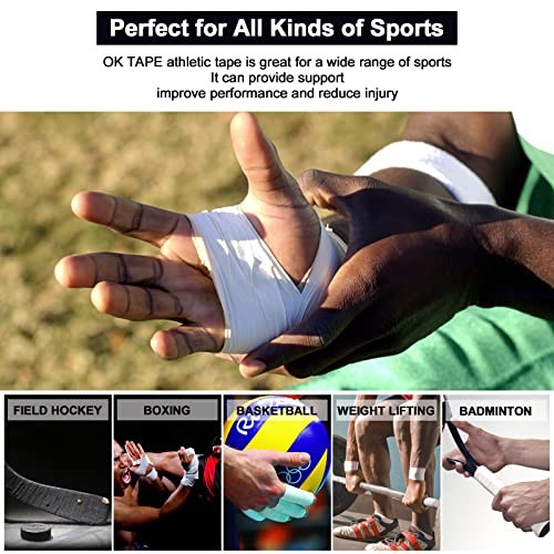 OK TAPE 4 Rolls White Athletic Tape  Sports Tape  Very Strong Easy Tear Wrist Ankle Tape  No Sticky Residue | Athletes  Medical  Athletic Trainers- 1. thumbnail