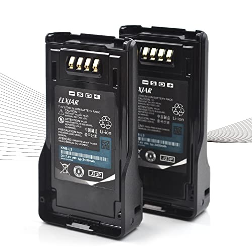 ROWSHEP (2-Pack) 7.4V 3400mAh KNB-L3 Li-ion Battery Replacement for Kenwood TK-5230 TK-5330 TK-5430 NX-5000 NX-5200 NX-5300 NX-5400 VP5230 VP5330 Pota