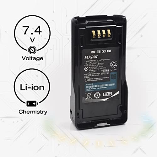 ROWSHEP (2-Pack) 7.4V 3400mAh KNB-L3 Li-ion Battery Replacement for Kenwood TK-5230 TK-5330 TK-5430 NX-5000 NX-5200 NX-5300 NX-5400 VP5230 VP5330 Pota thumbnail