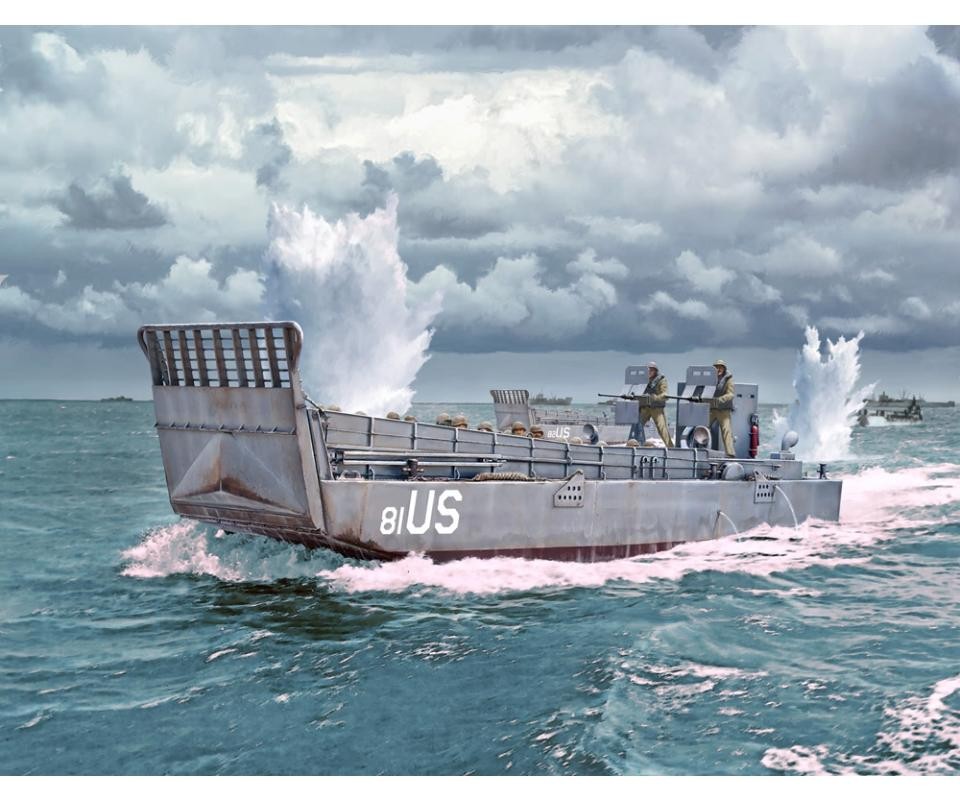 Italeri 6755 1:35 LCM 3 (Landing Craft Mechanized) Model Building Kit Standing Model Building Crafts Hobby Gluing Plastic Kit Military Kit