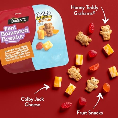 Sargento Fun! Balanced Breaks Colby-Jack Natural Cheese, Natural Flavored Mixed Fruit Snacks & TEDDY GRAHAMS Graham Snacks Honey Natural Flavor with O thumbnail