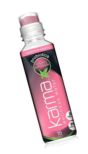 Karma Wellness Flavored Probiotic Water, Strawberry Lemonade, 18 Fl Oz (Pack.