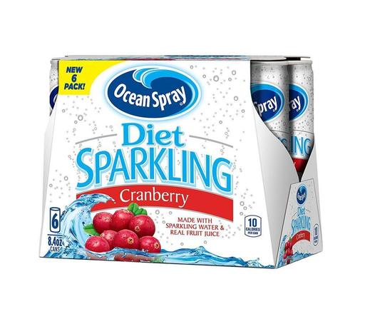 Ocean Spray Diet Sparkling Cranberry Juice, 8.4 Ounce Can (Pack of 24)