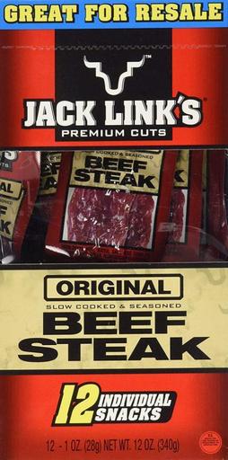 Jack Links Premium Cut Original Beef Steak Jerky 12 Individual Packs - 1 Oz Each