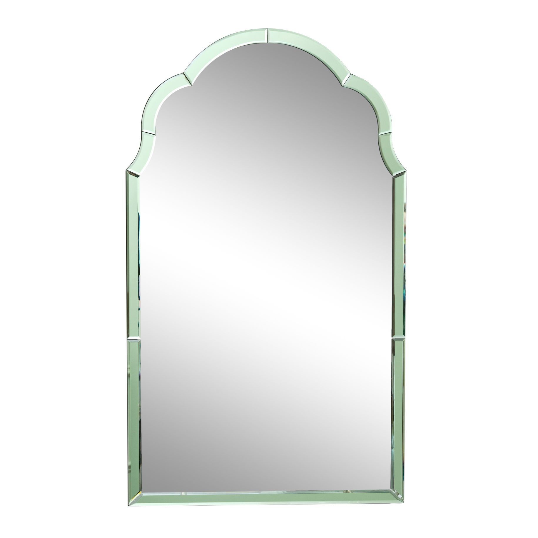 Arched Green Glass Art Deco Wall Mirror 60cm X 101cm thumbnail