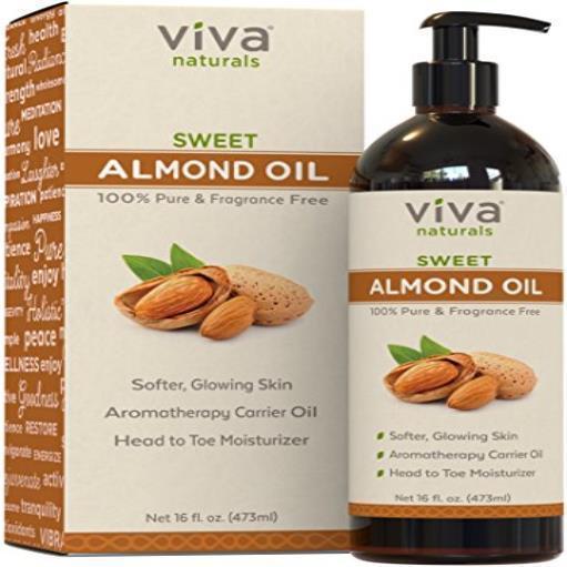 Viva Naturals Sweet Almond Oil Hexane Free for Skin & Hair 16 Oz/473 Ml Soft New