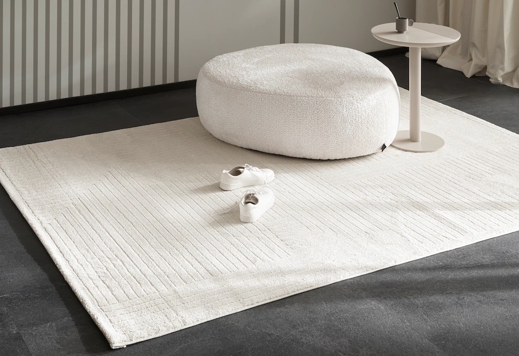 SCHÖNER WOHNEN-Kollektion Teppich »Pure 6317-242«, Rechteckig, 22 Mm Höhe, Kurzflor, Hoch Tief Struktur, Wohnzimmer, Schöner Wohnen Kollektion thumbnail