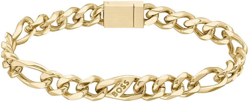 Hugo Boss Men's Bracelet in Gold-Plated Steel Rian 1580614 - Length: 19 Cm
