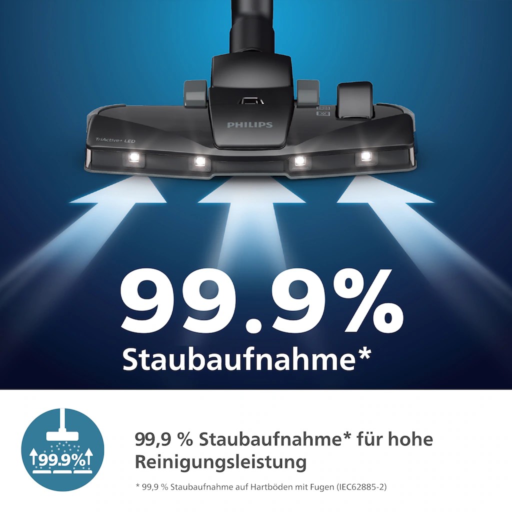 Philips Bodenstaubsauger »XD6122/12 6000 Serie, Der Allrounder Mit HEPA-Allergiefilter«, 900 W, Mit Beutel, 4 L Fassungsvermögen Und TriActive+ LED thumbnail
