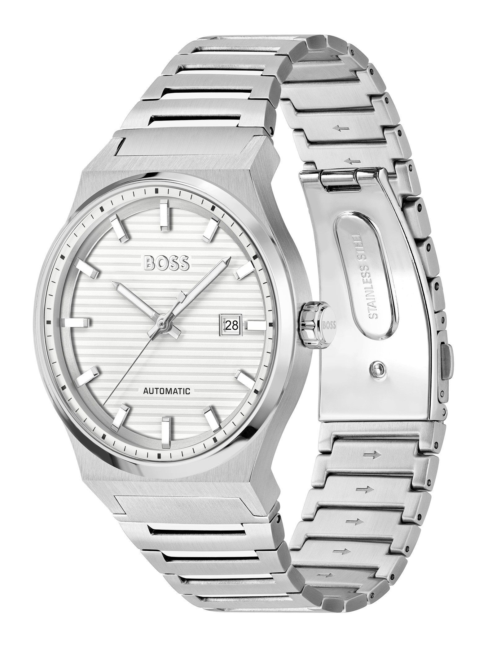 Hugo, Watches, Male, Gray, ONE SIZE, Stainless Steel Dress Watch thumbnail
