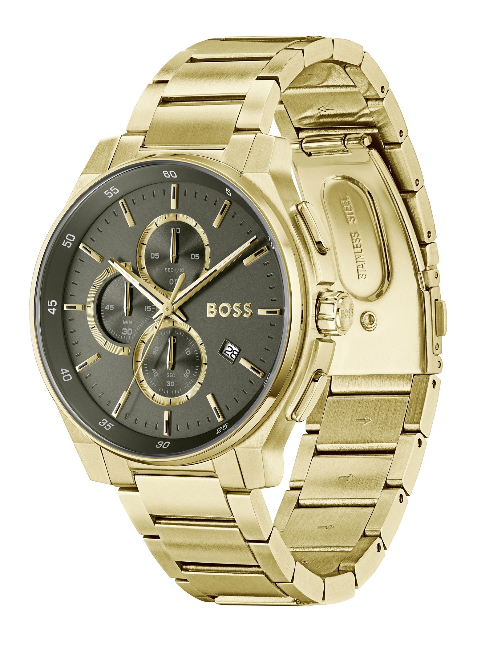 Hugo, Watches, Male, Yellow, ONE SIZE, Stainless Steel Luxury Dress Watch thumbnail