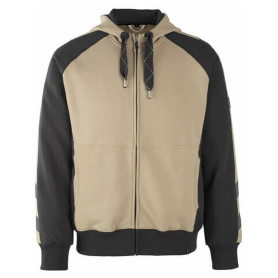 MASCOT® - Kapuzensweatshirt Wiesbaden Mit Reißverschluss Hellkhaki/Schwarz 50566-963-5509, Größe 3XL