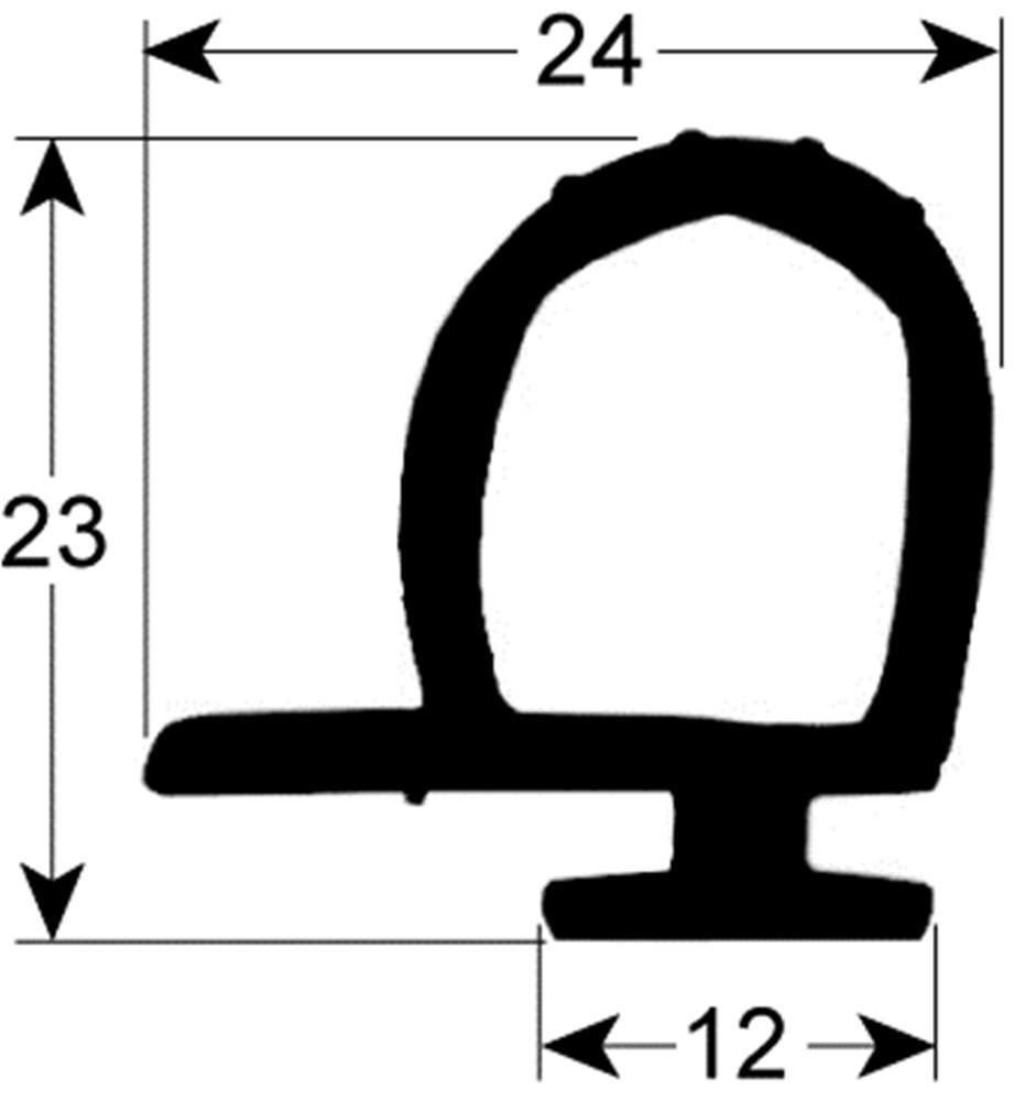 Kühlzellendichtung Schwarz Profil 9980 VPE 6m